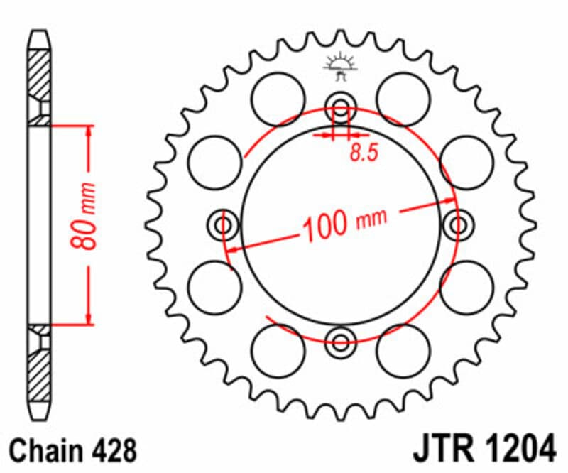 Jt Sprockets Rear Sprocket Steel Standard - 428