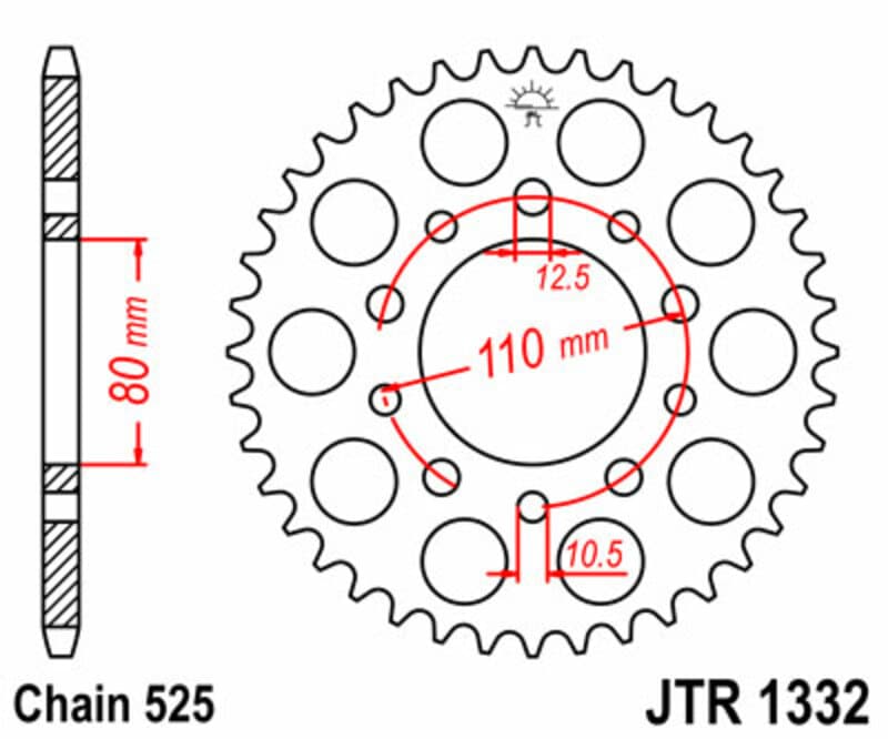 Jt Sprockets Rear Sprocket Steel Standard - 525