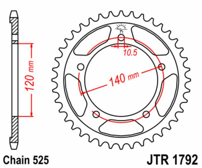 Jt Sprockets Rear Sprocket Steel Standard - 525