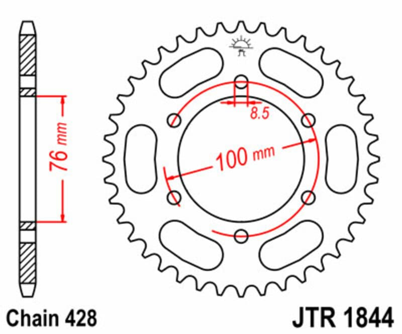Jt Sprockets Rear Sprocket Steel Standard - 428