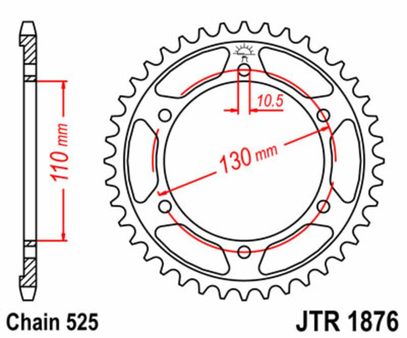 Jt Sprockets Rear Sprocket Steel Standard - 525