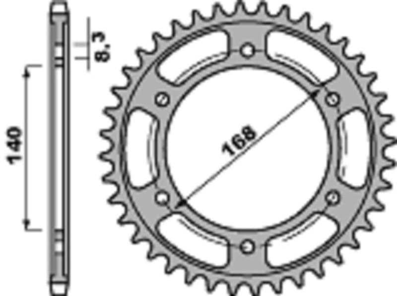 Pbr Achtertandwiel Staal Standaard - 525