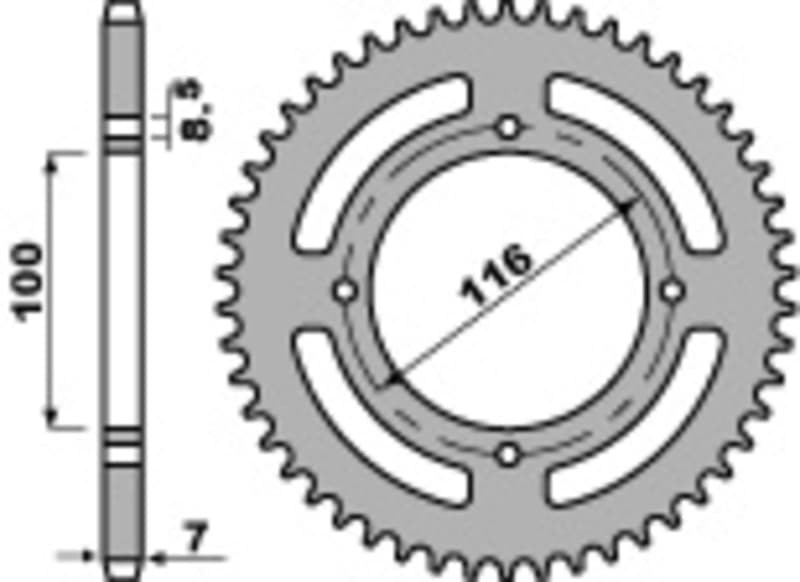 Pbr Achtertandwiel Staal Standaard - 428