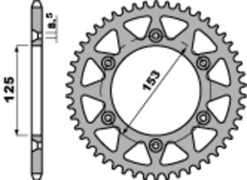 Pbr Achtertandwiel Staal Standaard - 520