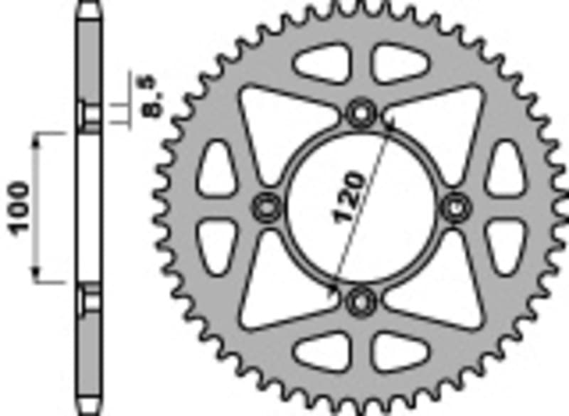 Pbr Rear Sprocket Steel Standard - 428