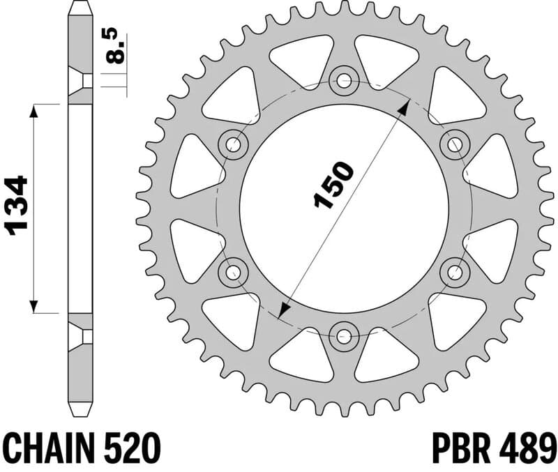 Pbr Rear Sprocket Steel Standard - 520