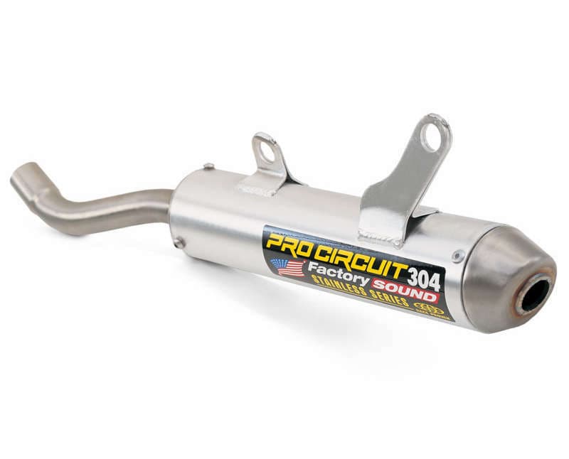 Pro Circuit 304 Muffler Brushed Aluminum/Stainless Steel End Cap Kawasaki Kx125