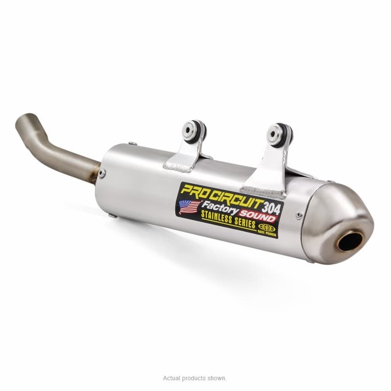 Pro Circuit 304 Demper Brushed Aluminium/Roestvrij staal Eindkap Gas Gas Ec2500/300