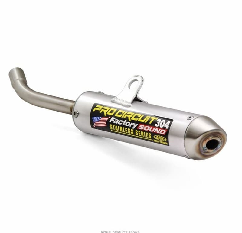 Pro Circuit 304 Muffler Brushed Aluminum/Stainless Steel End Cap Yamaha Yz65