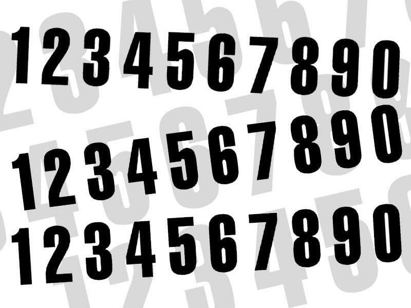 Blackbird 130x70mm Race Numbers Kit - 3 Sets Of Digits 0-9 - Zwart