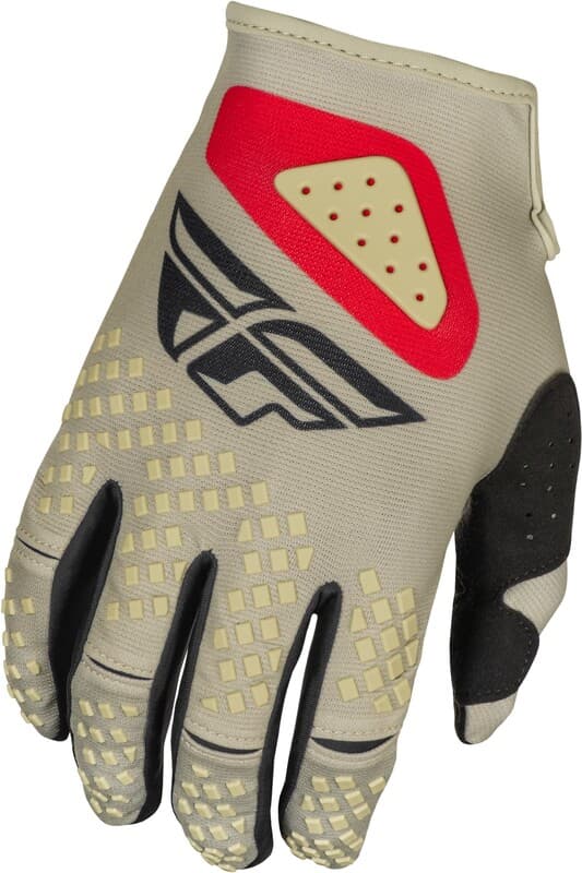 Fly Racing Kinetic Sym Handschoenen - Lichtgrijs/Rood/Zwart