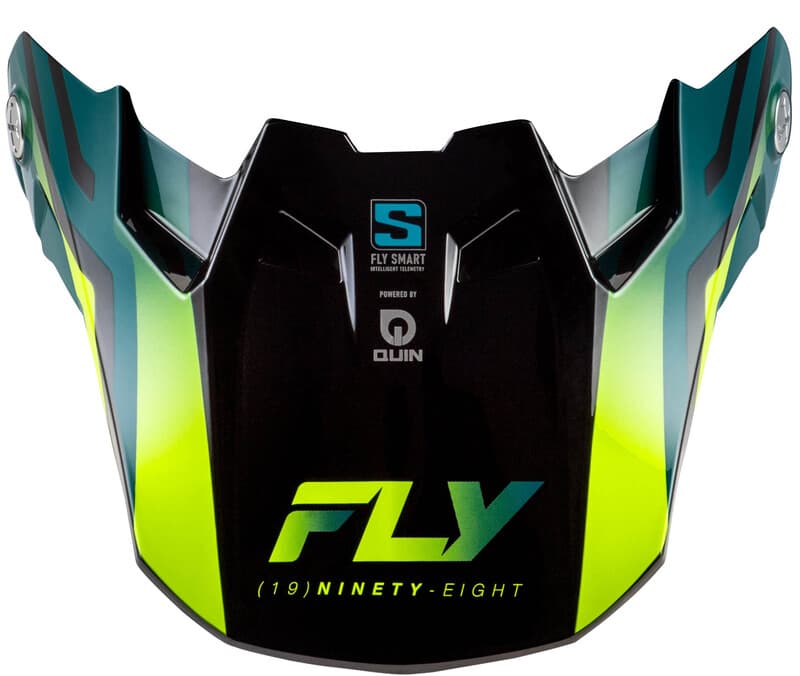 Fly Racing Formula S Carbon Byte Peak - Schwarz Carbon/Petrol/Lime