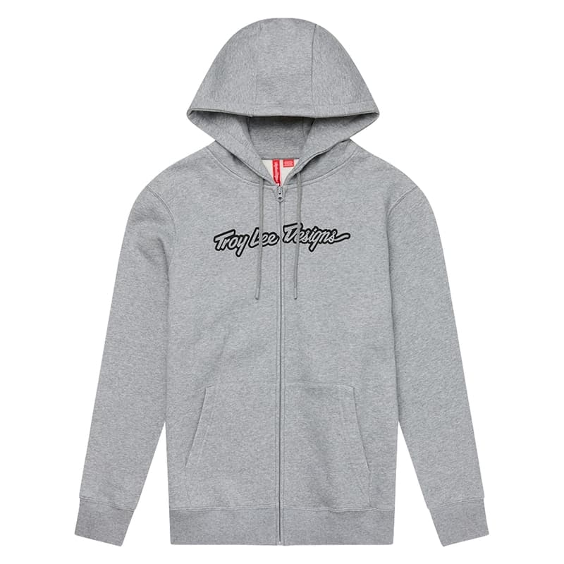 Troy Lee Designs Zip Up Signature Hoodie - Grijs Heather
