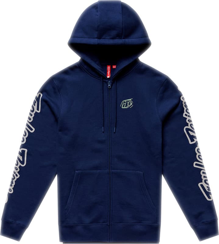 Troy Lee Designs Zip Up Badge Hoodie - Marineblauw/Sage