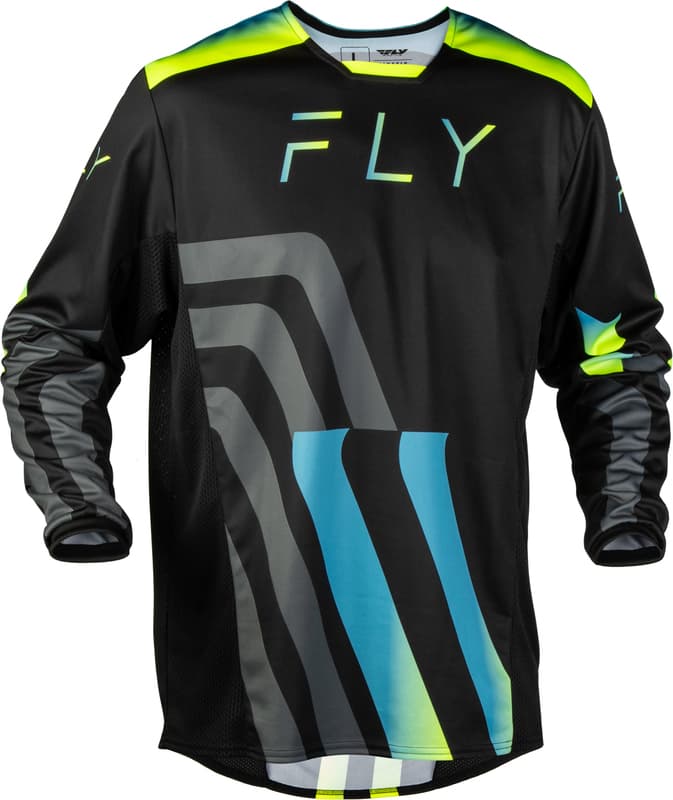 Fly Racing Kinetic Volt Shirt - Zwart/Grijs/Petrol/Geel