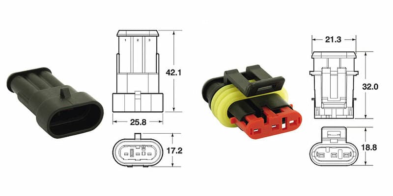 Bihr 3 Plugs End Set Generic Connectors - 5 Sets