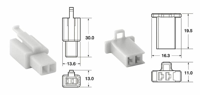 Bihr 2 Plugs End Set Connectors 110 Ml Oe Type ø0,5mm²/0,85mm² - 5 Sets