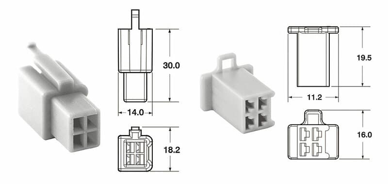 Bihr 4 Plugs End Set Connectors 110 Ml Oe Type ø0,5mm²/0,85mm² - 5 Sets