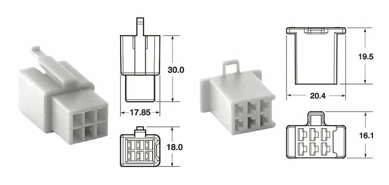Bihr 6 Plugs End Set Connectors 110 Ml Oe Type ø0,5mm²/0,85mm² - 5 Sets