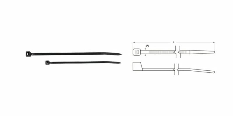 Bihr Nylon Cable Ties 4,6x250mm Schwarz 100 Pieces