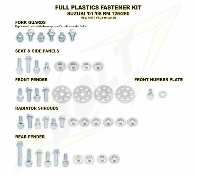 Bolt Compleet Set Of Bolt Plastic Screws voor Suzuki Rm125/250