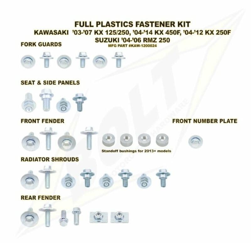 Bolt Compleet Set Of Bolt Plastic Screws voor Kawasaki Kx-F250 /450