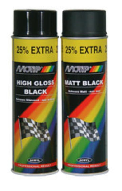 Motip Black Satinmatt Basic Paint - Spray 500ml
