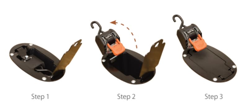 Cargo Buckle Retractable Ratchet Spanbanden Strap Flush Mount System