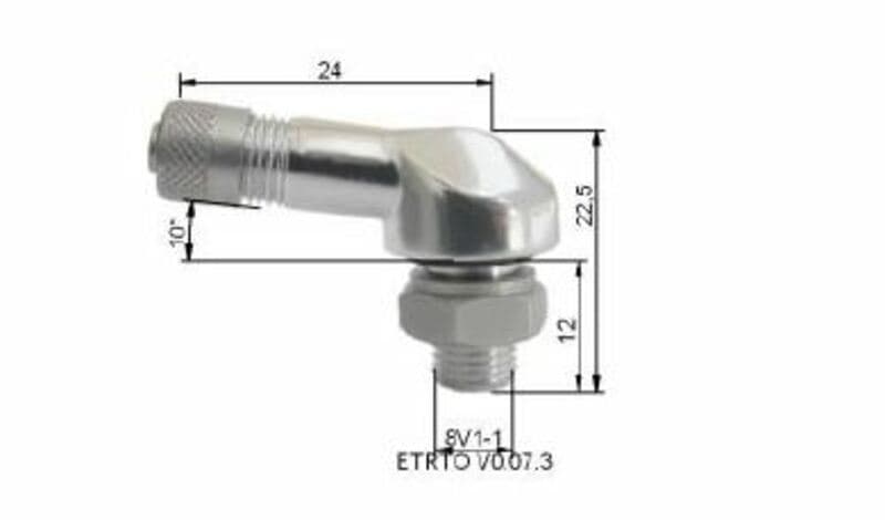 Bihr ø8,5mm Aluminium Tire Valve - X10