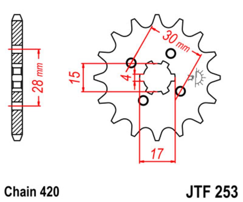 Jt Sprockets Steel Standard Front Sprocket - 420