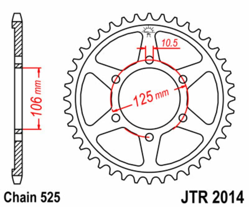 Jt Sprockets Rear Sprocket Steel Standard - 525