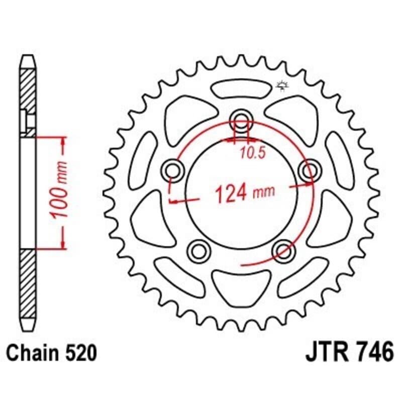 Jt Sprockets Steel Standard Rear Sprocket - 520