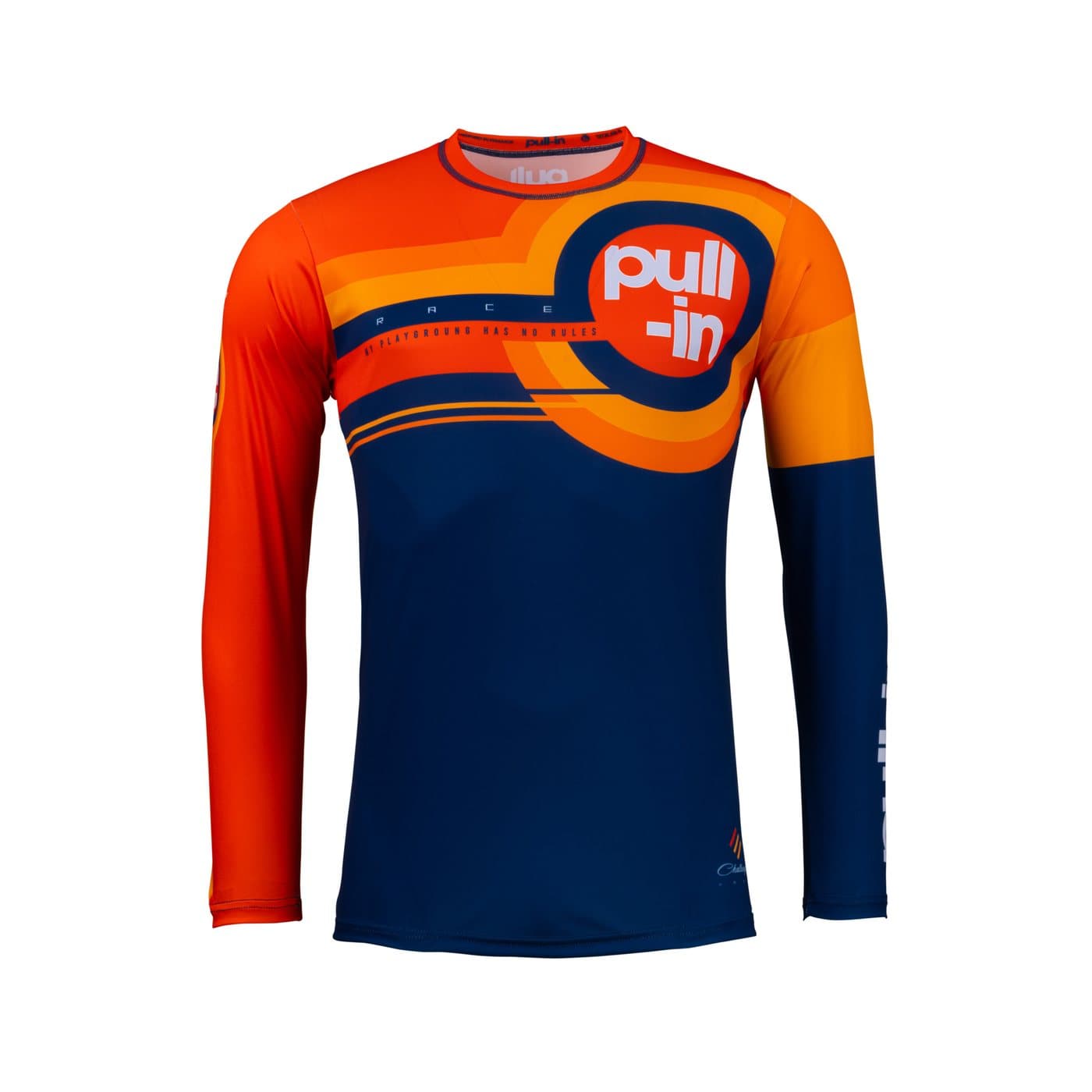 Pull In Shirt voor Kid Race Oranje Marineblauw