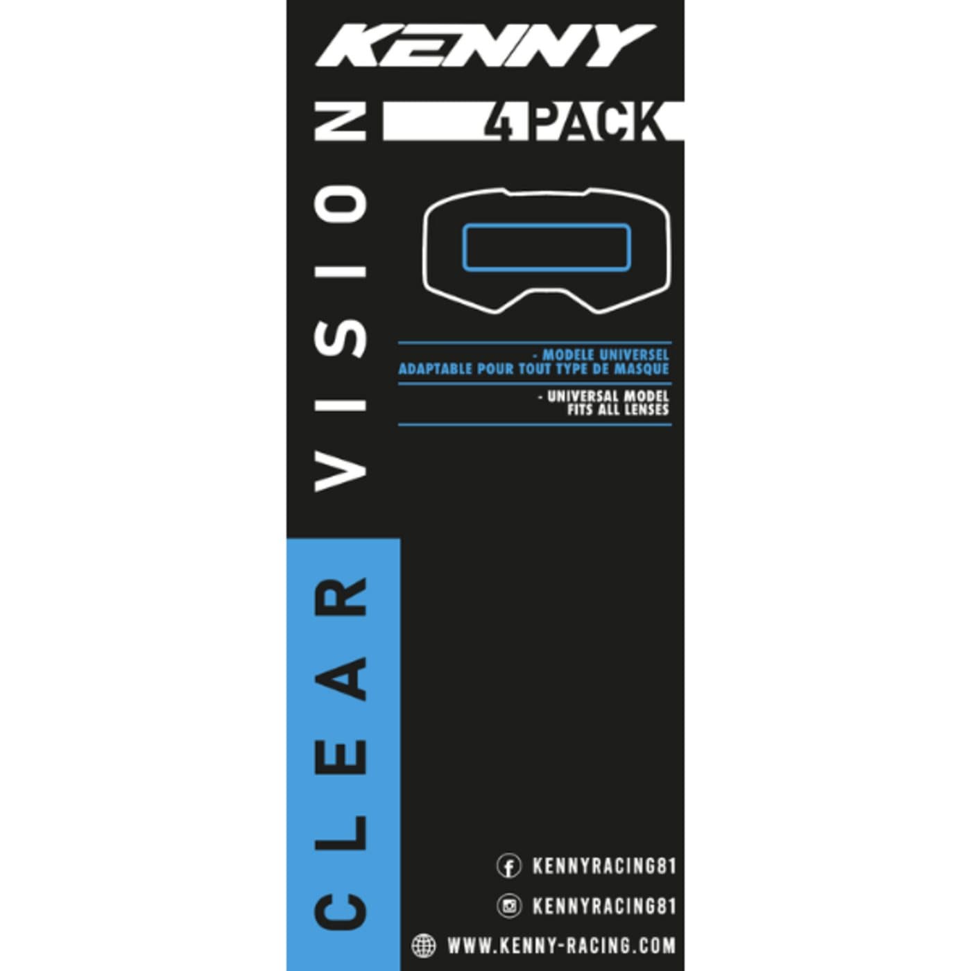 Kenny Transparant Vision Universeel (Pack 4) 50 mm