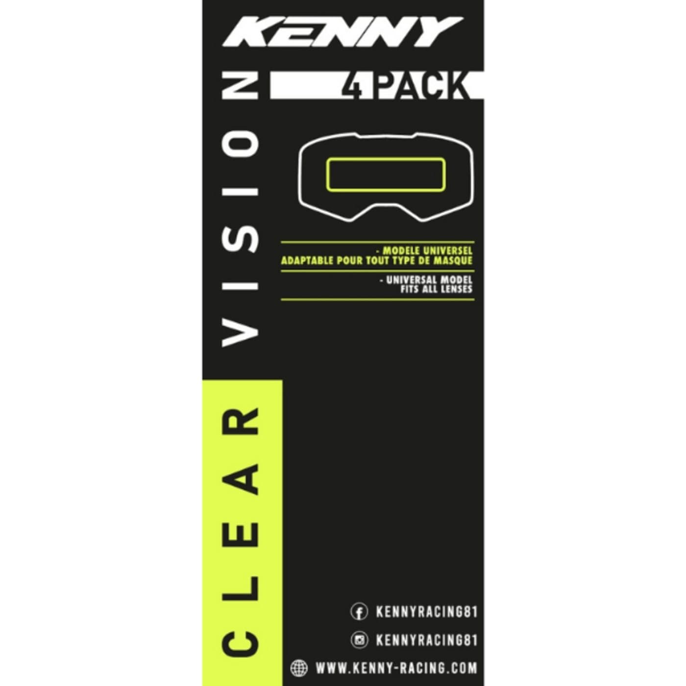 Kenny Transparant Vision Universeel (Pack 4) 60 mm