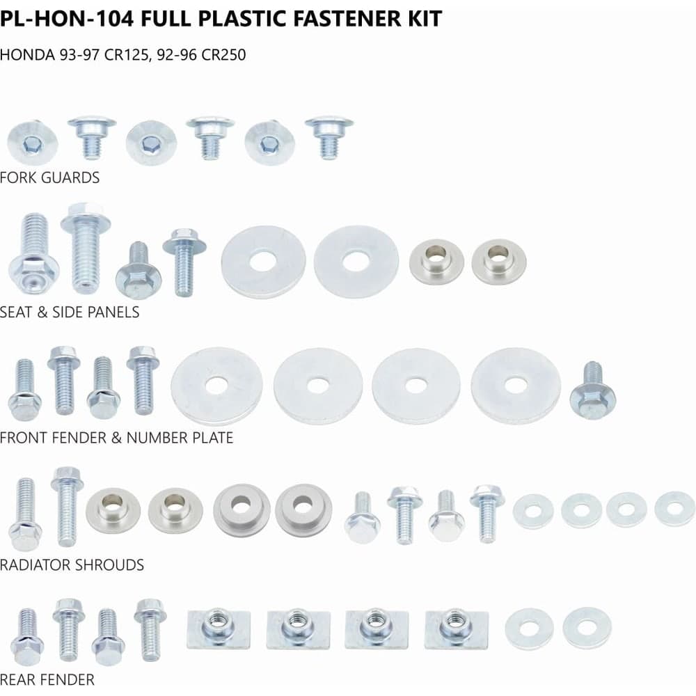 UFO Plasticset Bolts Cr125 93-97