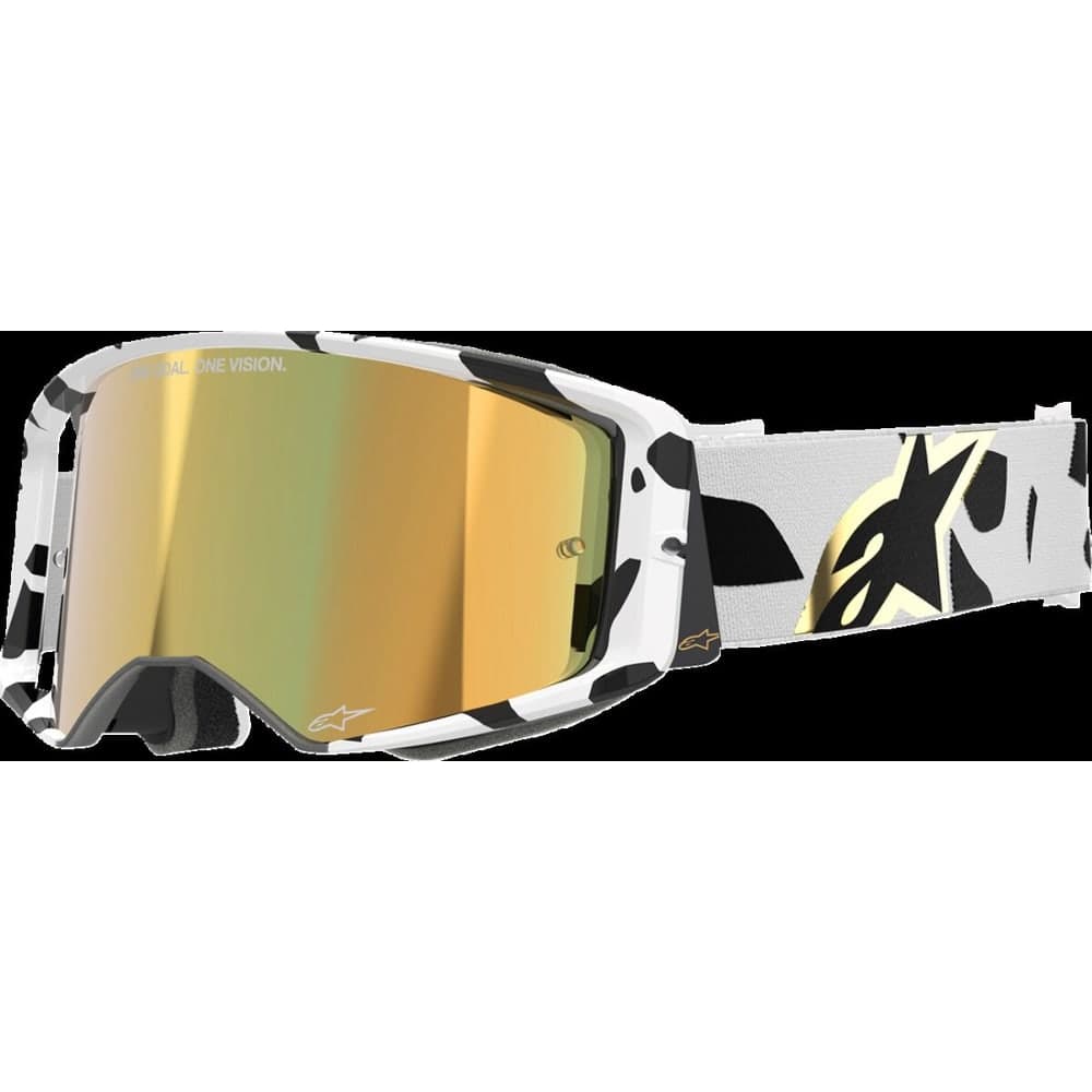 Alpinestars Crossbril Supertech Corp Wit/Goud/ Mir Goud