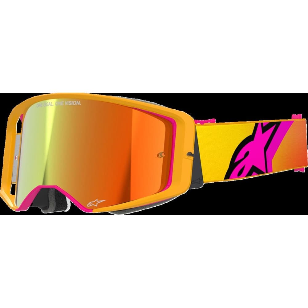 Alpinestars Crossbril Supertech Corp Geel/Roze/Mir Rood