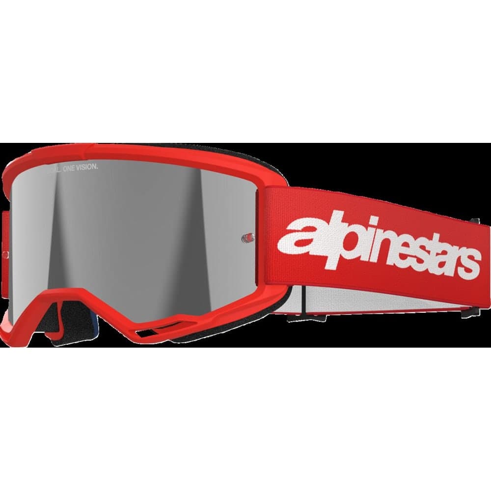 Alpinestars Vision 3 Wordmark Rood (spiegelend zilver)