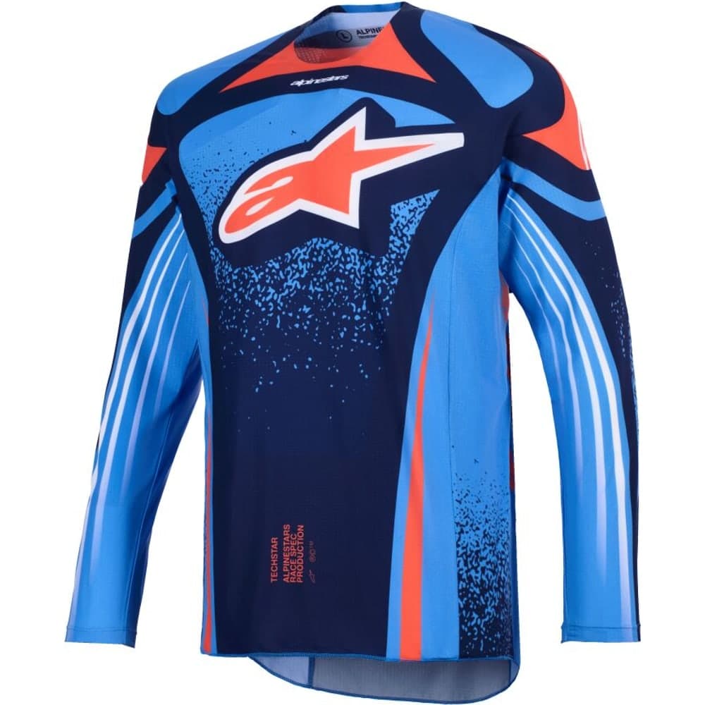 Alpinestars Shirt Techstar Nomur Marineblauw/Oranje/Blauw