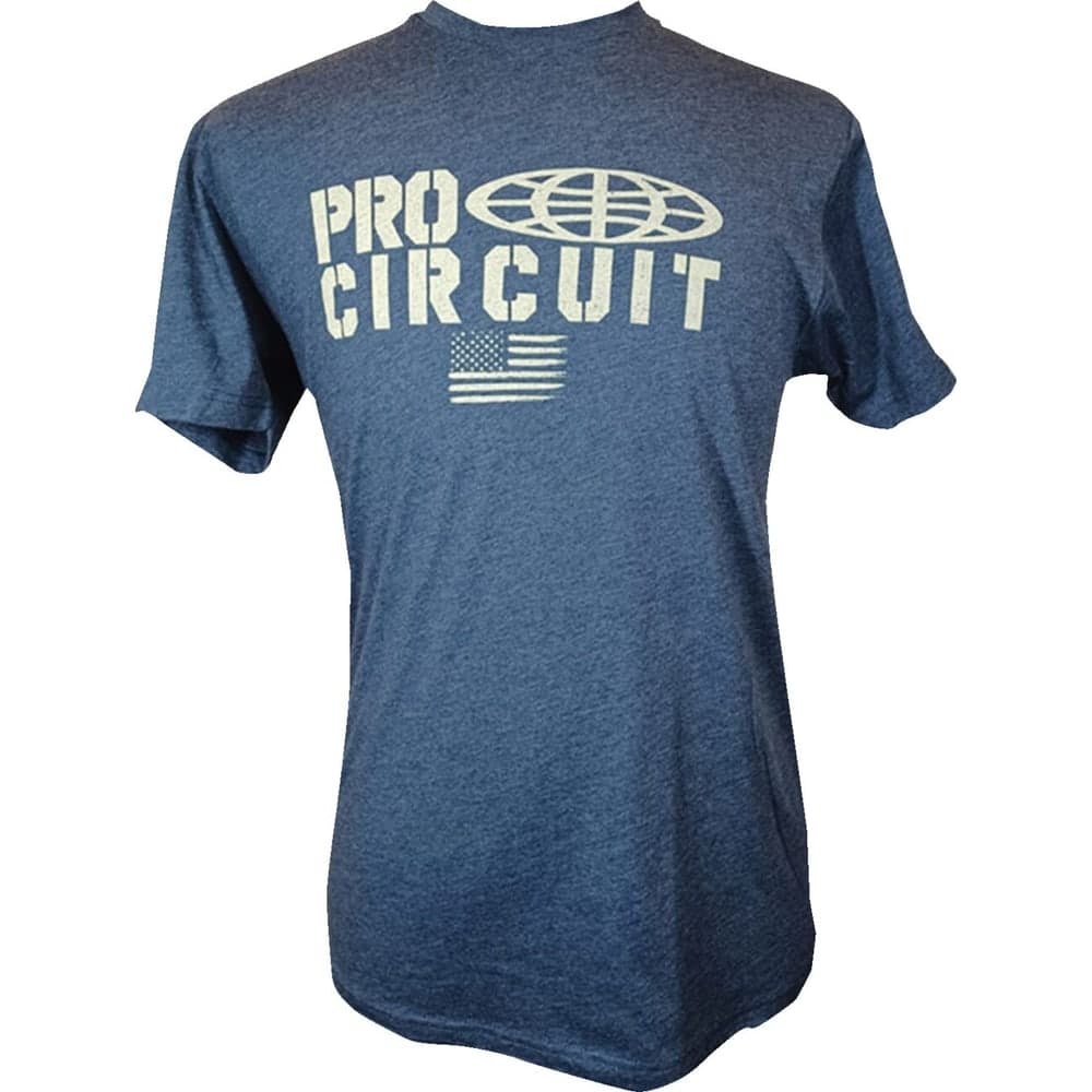Pro Circuit T-Shirt Pc Logo Flag Heathered Flag Blauw