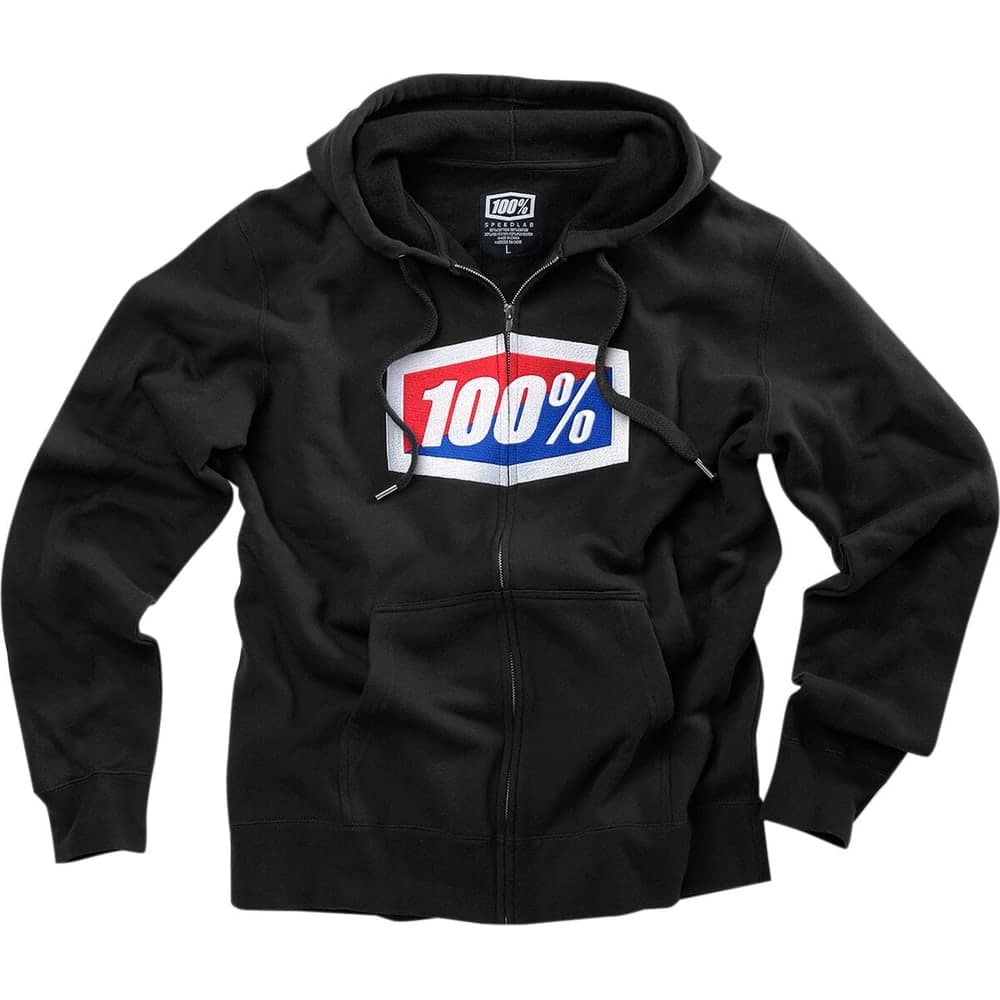 100% Fleece Zip Official Zwart 2x