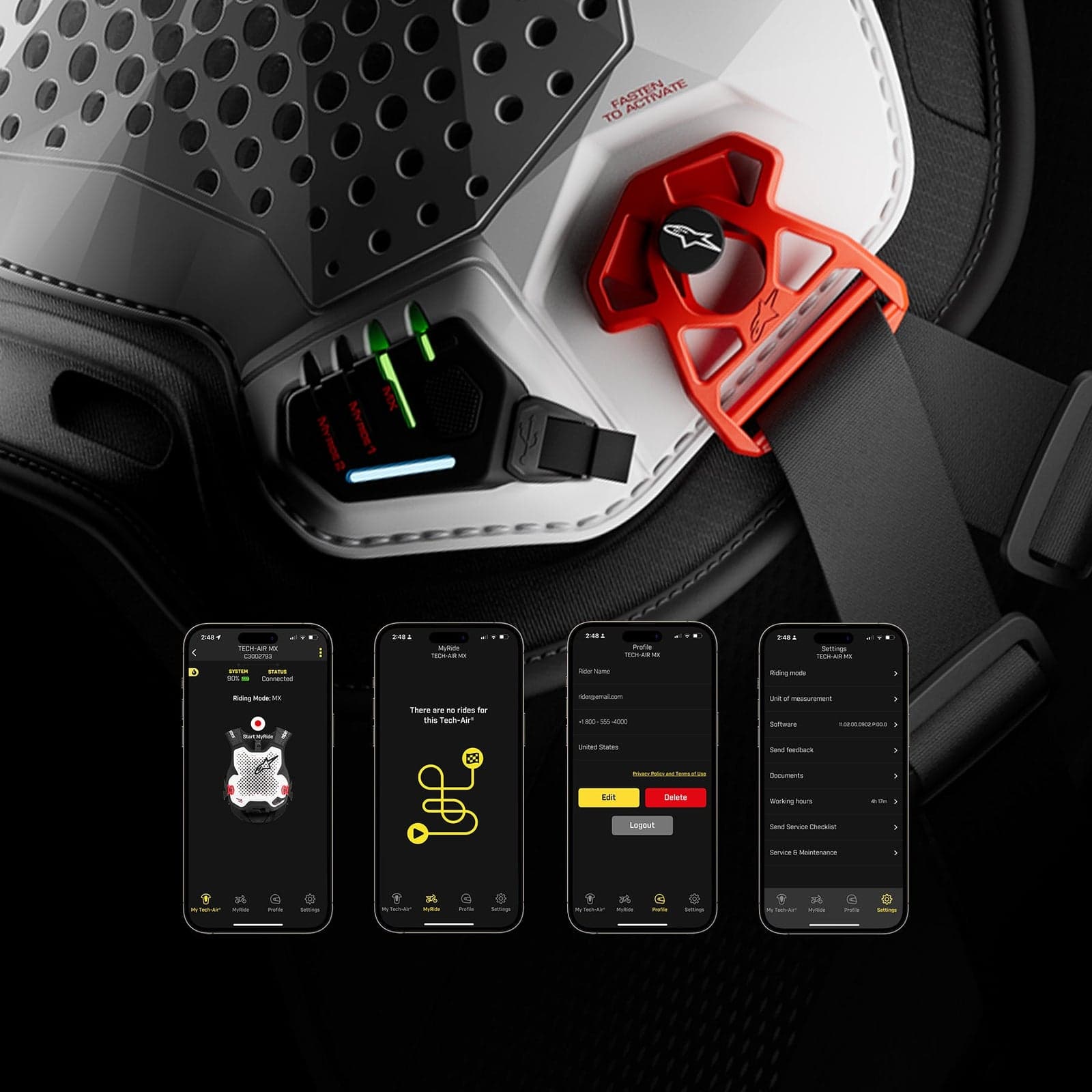 Tech-Air® MX-app + rijmodi