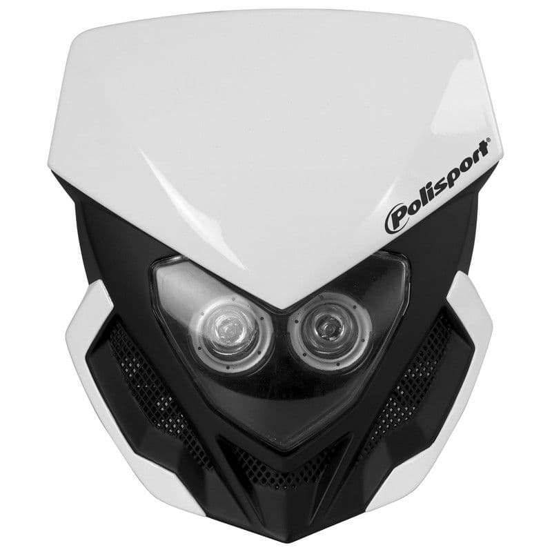 Polisport Headlight Lookos + Accu - Wit / Zwart Mat