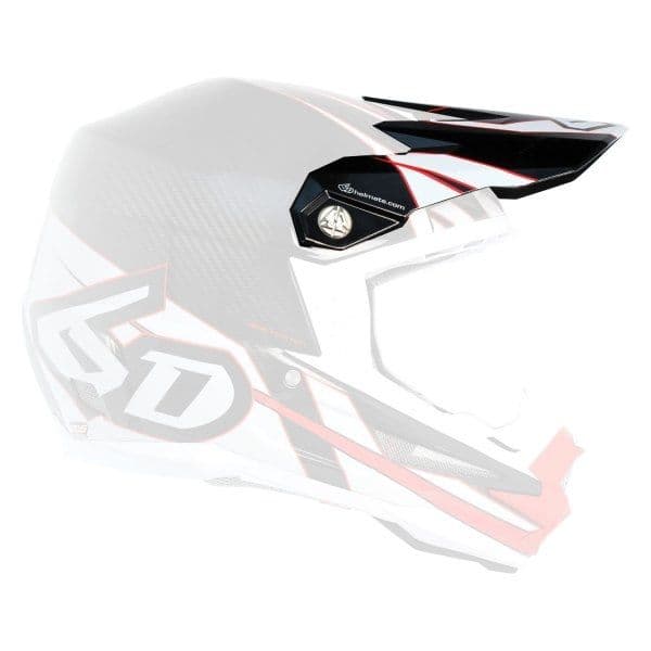 6D Helmklep Electric Rood Wit