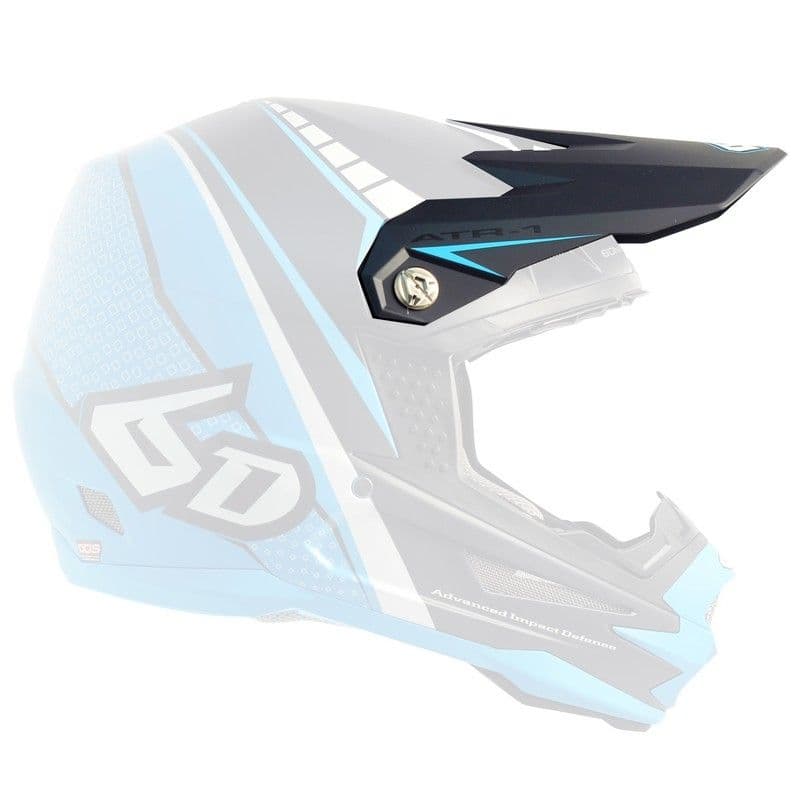 6D Helmklep Edge Neon Blauw Grijs