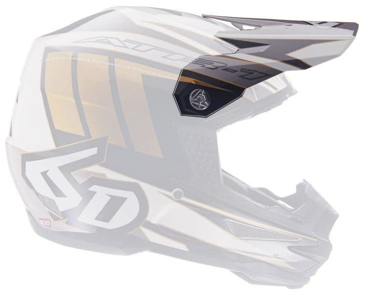 6D Helm ATR-1 Helmklep Point Wit Goud