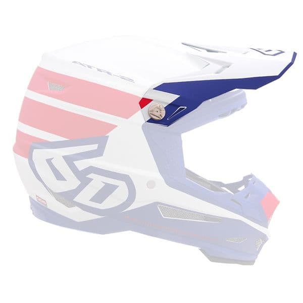 6D Helm ATR-2 Helmklep Stripe Rood/Wit