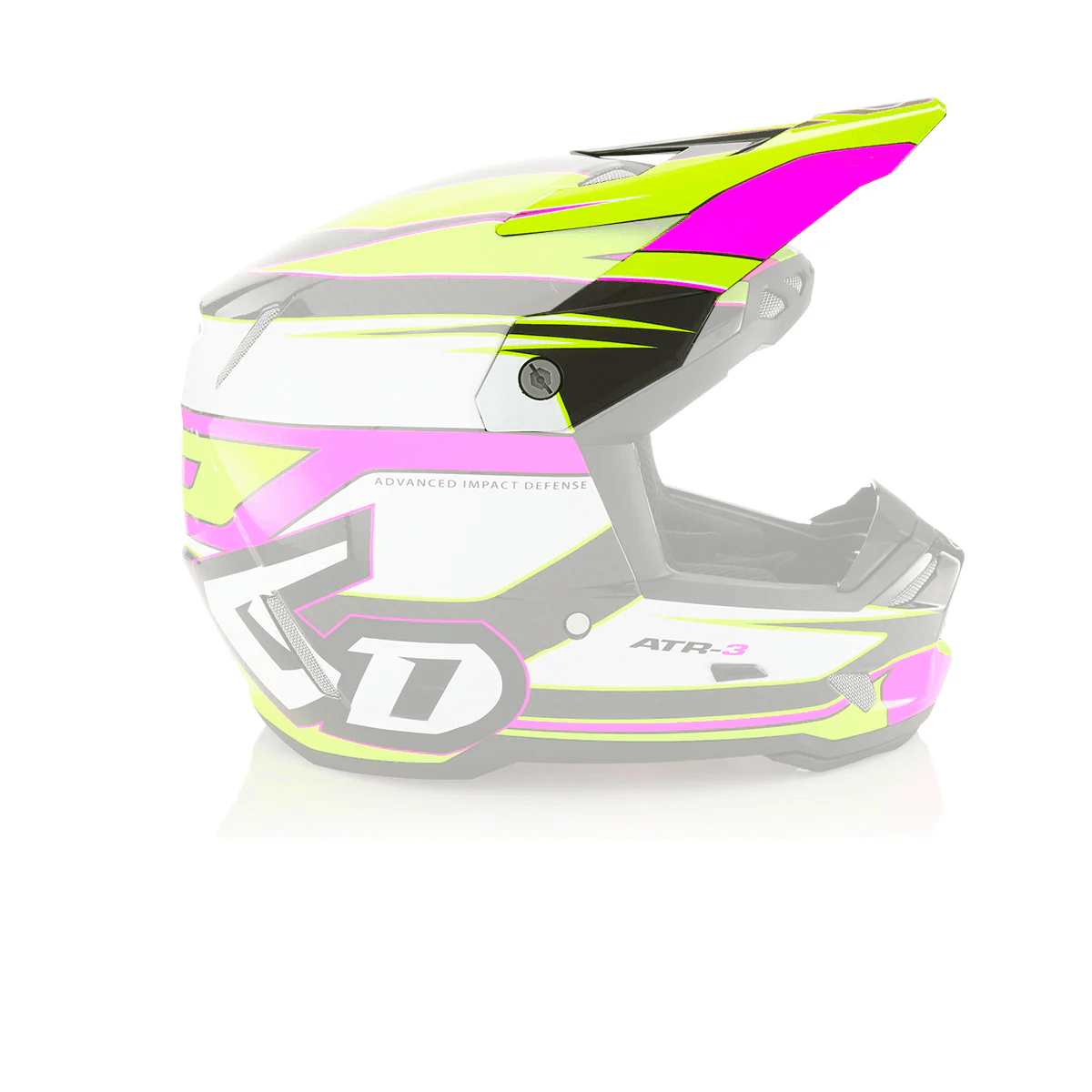 6D Helm ATR-3 Helmklep Hyper Gloss Neonroze Geel