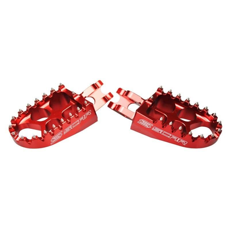 Scar Evolution Footpegs - Honda/Kawasaki Rood Color